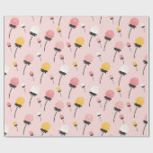 Roze Bloemen Wishes Cadeaupapier (Vlak)