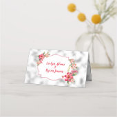 Roze bloemen, wit glas plaatskaartje (Achterkant)