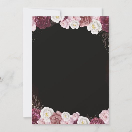 Roze Bloemen Wit Goud Verrassing Pensioenfeest Kaart (Achterkant)