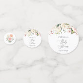 Roze bloemen, witte bloemen, Boho, Baby shower Confetti (Achterkanten)