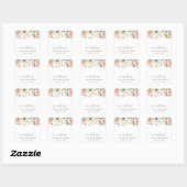 Roze bloemen, witte bloemen, Boho, Baby shower Vierkante Sticker (Vel)