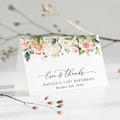 Roze bloemen, witte bloemen, Boho, Birthday Bedankkaart