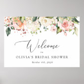 Roze bloemen, Witte bloemen, Boho, Bridal Welkom Poster (Voorkant)