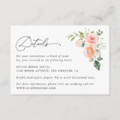 Roze bloemen, Witte bloemen, Boho, huwelijksgegeve Informatiekaartje (Voorkant)