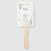 Roze Bloemen, Witte Bloemen, Boho, Huwelijksprogra Handwaaier (Voorkant)