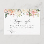 Roze bloemen, witte bloemen, Boho, luieraffle Informatiekaartje (Voorkant)