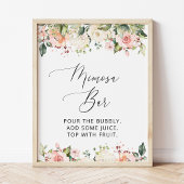 Roze bloemen, witte bloemen, Boho, Mimosa Bar Poster