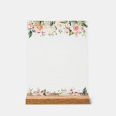 Roze bloemen, witte bloemen, Boho, Momosa Bar Acryl Bord (Voorkant)