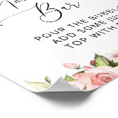 Roze bloemen, witte bloemen, Boho, Momosa Bar Poster (Hoek)