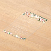 Roze Bloemen, Witte Bloemen, Boho, Sweet 16 Acryl Uitnodigingen (Laagn)