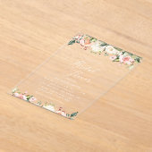 Roze bloemen, witte bloemen, Boho, Vrijgezellenfee Acryl Uitnodigingen (Laagn)