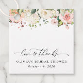 Roze bloemen, witte bloemen, Boho, Vrijgezellenfee Bedankjes Labels (Voorkant)