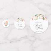 Roze bloemen, witte bloemen, Boho, Vrijgezellenfee Confetti (Voorkanten)