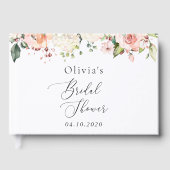 Roze bloemen, witte bloemen, Boho, Vrijgezellenfee Gastenboek (Voorkant)