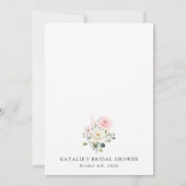 Roze bloemen, witte bloemen, Boho, Vrijgezellenfee Kaart (Achterkant)