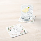 Roze bloemen, witte bloemen, Boho, Vrijgezellenfee Kartonnen Onderzetters (Insitu)