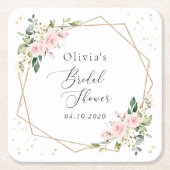 Roze bloemen, witte bloemen, Boho, Vrijgezellenfee Kartonnen Onderzetters (Voorkant)