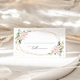 Roze bloemen, witte bloemen, Boho, Vrijgezellenfee Plaatskaartje