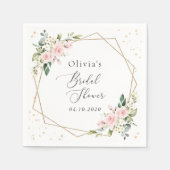 Roze bloemen, witte bloemen, Boho, Vrijgezellenfee Servet (Voorkant)