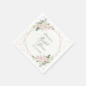 Roze bloemen, witte bloemen, Boho, Vrijgezellenfee Servet (Hoek)