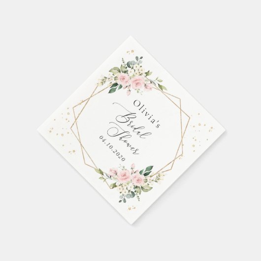 Roze bloemen, witte bloemen, Boho, Vrijgezellenfee Servet (Hoek)