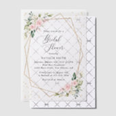 Roze bloemen, witte bloemen, Boho, Vrijgezellenfee Vellum Uitnodigingen (Offset (Uitnodiging))