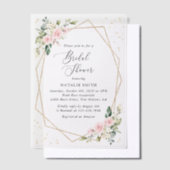 Roze bloemen, witte bloemen, Boho, Vrijgezellenfee Vellum Uitnodigingen (Offset)