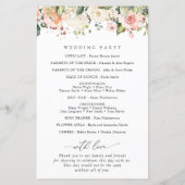 Roze bloemen, Witte bloemen, Boho, Weddenprogramma (Achterkant)