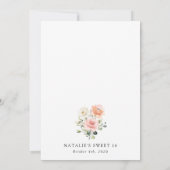Roze bloemen, witte bloemen, Boho, zoet 16 Kaart (Achterkant)