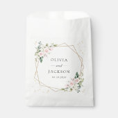 Roze bloemen, witte bloemen, groen, bruiloft bedankzakje (Voorkant)
