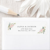 Roze bloemen, witte bloemen, groen, bruiloft etiket (Insitu)