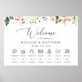 Roze Bloemen, Witte Bloemen, Huwelijkstijdlijn Poster (Voorkant)