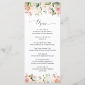 Roze bloemen, Witte bloemen, Menu Vrijgezellenfees (Voorkant)