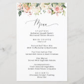 Roze bloemen, Witte bloemen, Menu Vrijgezellenfees (Voorkant)