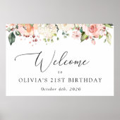 Roze bloemen, Witte bloemen, Welkomstwoord Poster (Voorkant)