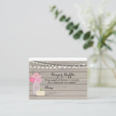 Roze Bloemen Witte Pompoen Luier Raffle Kaart (Staand voorkant)