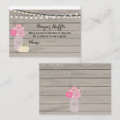 Roze Bloemen Witte Pompoen Luier Raffle Kaart (Voorkant / Achterkant)