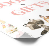 Roze Bloemen Woodland Dieren Boeken en geschenken Poster (Hoek)