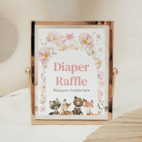 Roze Bloemen Woodland Dieren Luier Raffle