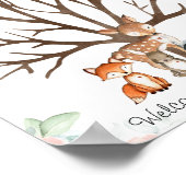 Roze Bloemen Woodland Vingerafdruk Gastenboek Post Poster (Hoek)