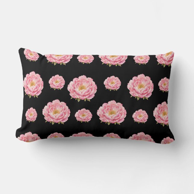 Roze Bloemen Worp Kussen (Voorkant)