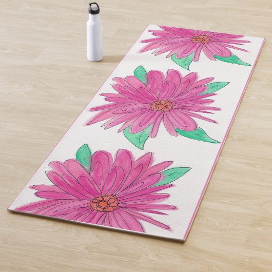 Roze bloemen Yoga Mat (In situ)