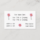 Roze bloemen Zachte eenvoudige Visitekaartjes (Voorkant)