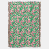 Roze bloemen, zachte koraalachtergrond deken (Voorkant Verticaal)