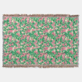 Roze bloemen, zachte koraalachtergrond deken (Voorkant)