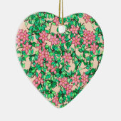 Roze bloemen, zachte perzikachtergrond keramisch ornament (Rechts)