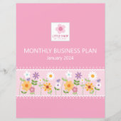 Roze Bloemen Zakelijk Multomap Maandelijkse verdel (Voorkant)