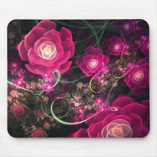 Roze bloemen zeggen het beste Mousepad Muismat (Voorkant)