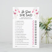 Roze bloemen zei dat ze het spel zei |  (Staand voorkant)