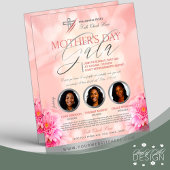 Roze Bloemen & Zilver Moederdag Gala Kerk Flyer